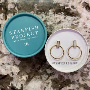 14K Gold-Plated SS, White Mother-of-Pearl Earrings